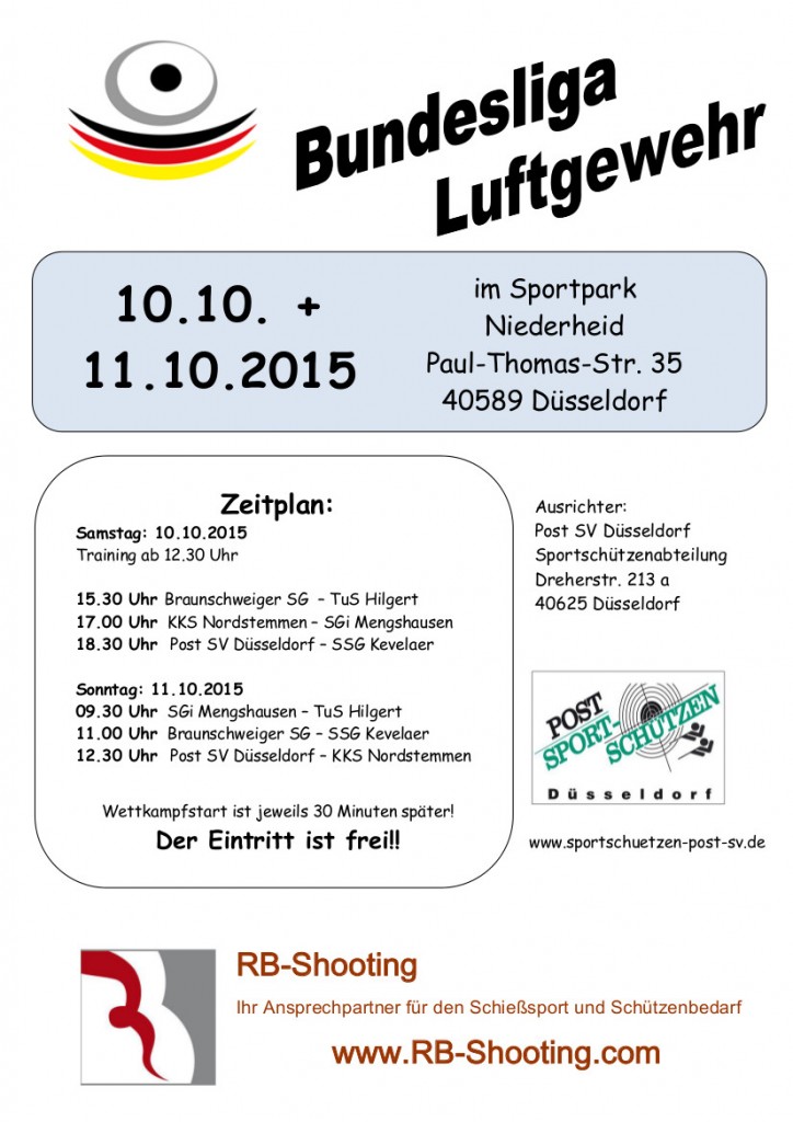 Flyer Bundesliga Duesseldorf 10.2015